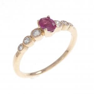 K18PG ルビー リング 0.306CT