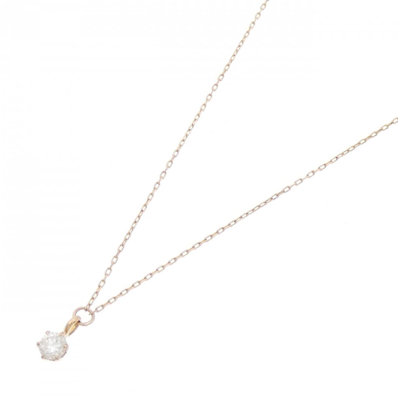 K18PG ソリティア ダイヤモンド ネックレス 0.10CT