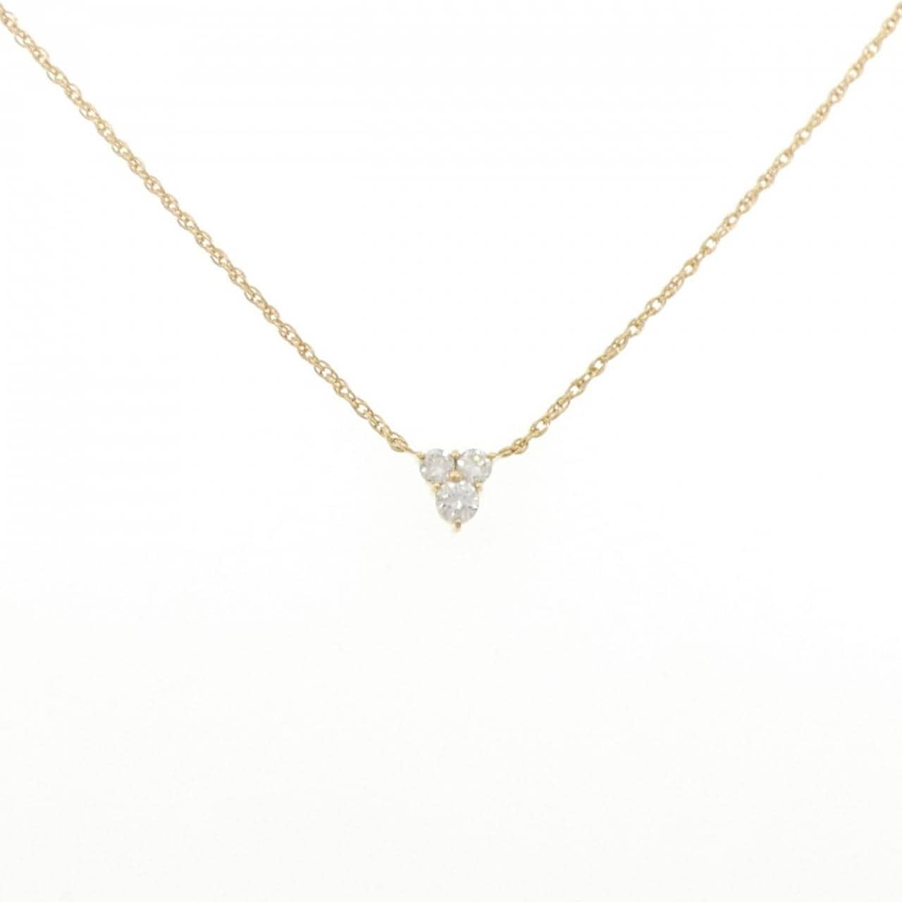 K18YG スリーストーン ダイヤモンド ネックレス 0.30CT