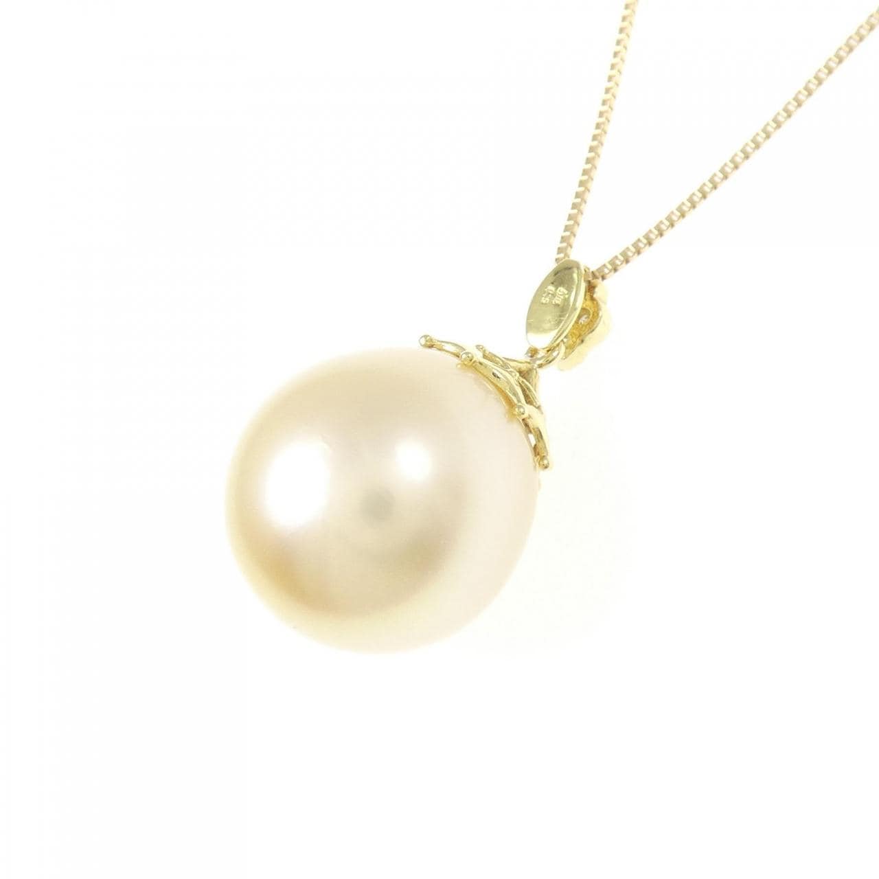 K18YG 白蝶パール ネックレス 13.8mm