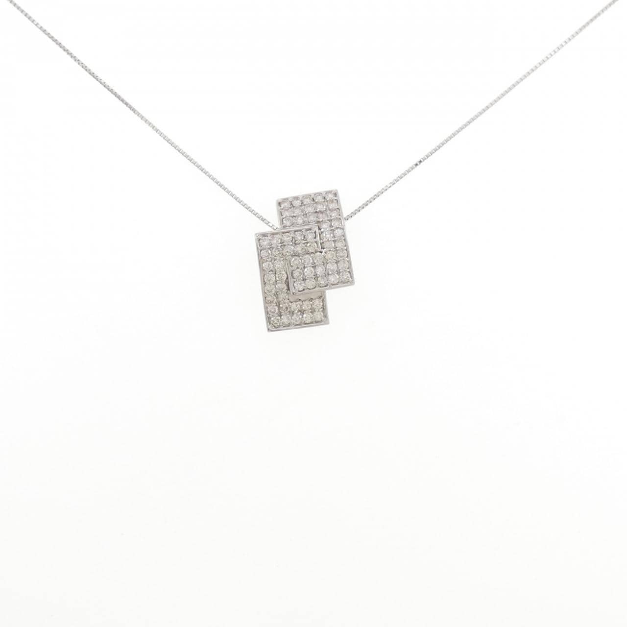 K18WG ダイヤモンド ネックレス 1.05CT
