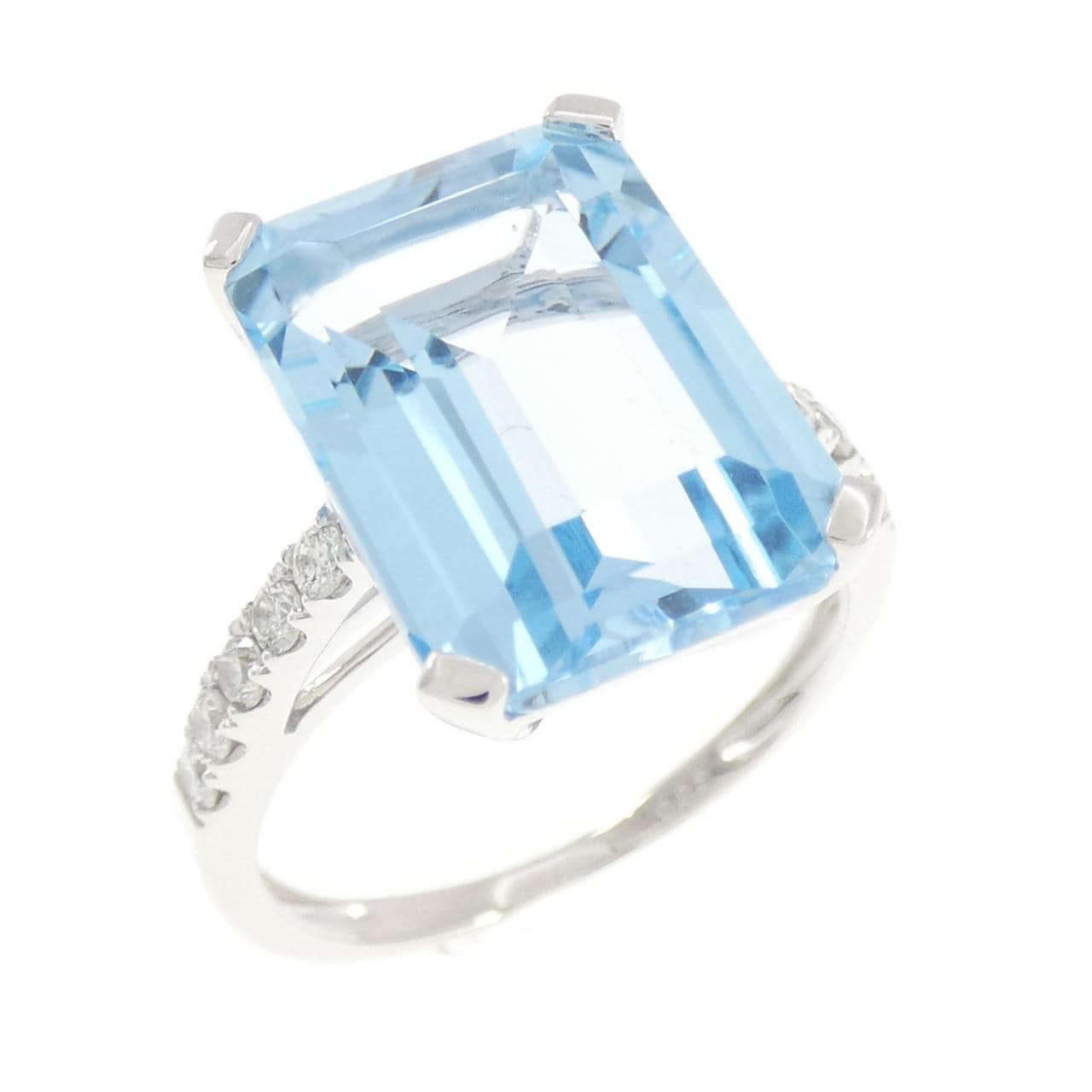 750WG ブルートパーズ リング 9.50CT