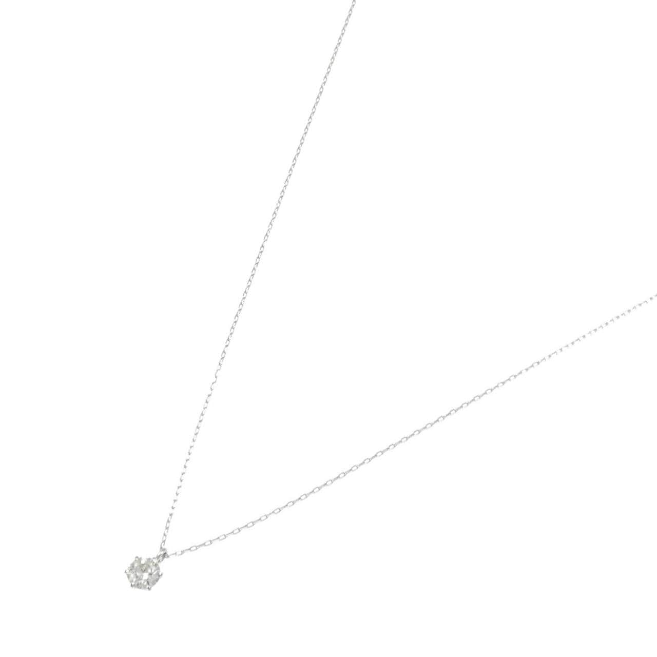 PT900/PT850 ソリティア ダイヤモンド ネックレス 0.11CT