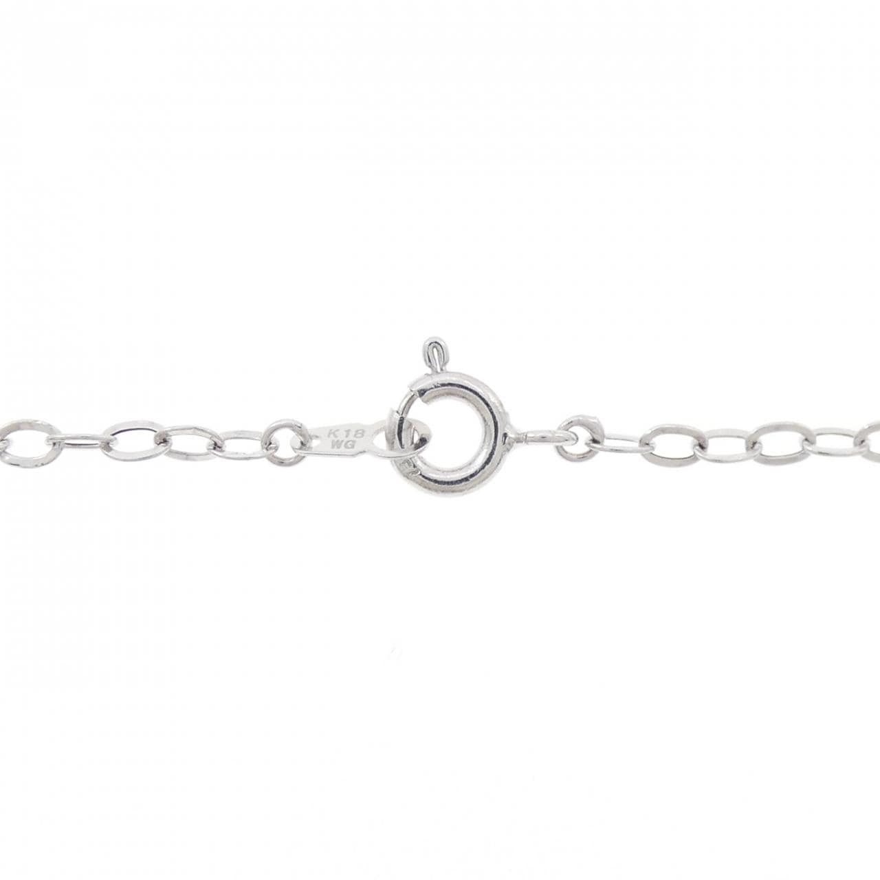 K18WG ローズ ダイヤモンド ネックレス 0.85CT