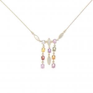 K18YG/PT850 サファイヤ ネックレス