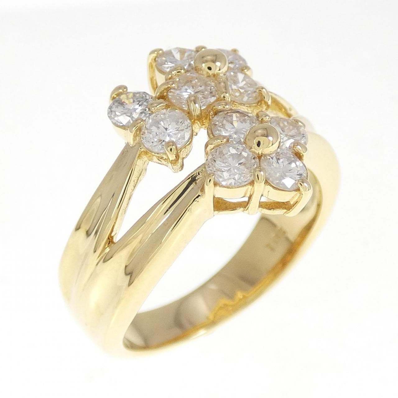 K18YG フラワー ダイヤモンド リング 1.03CT