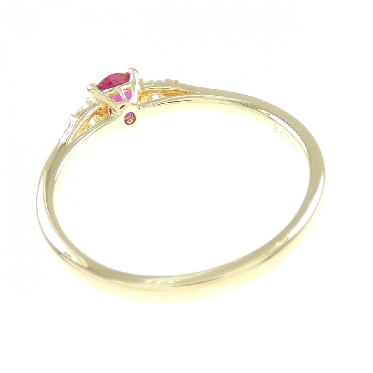 K18YG ルビー リング 0.26CT