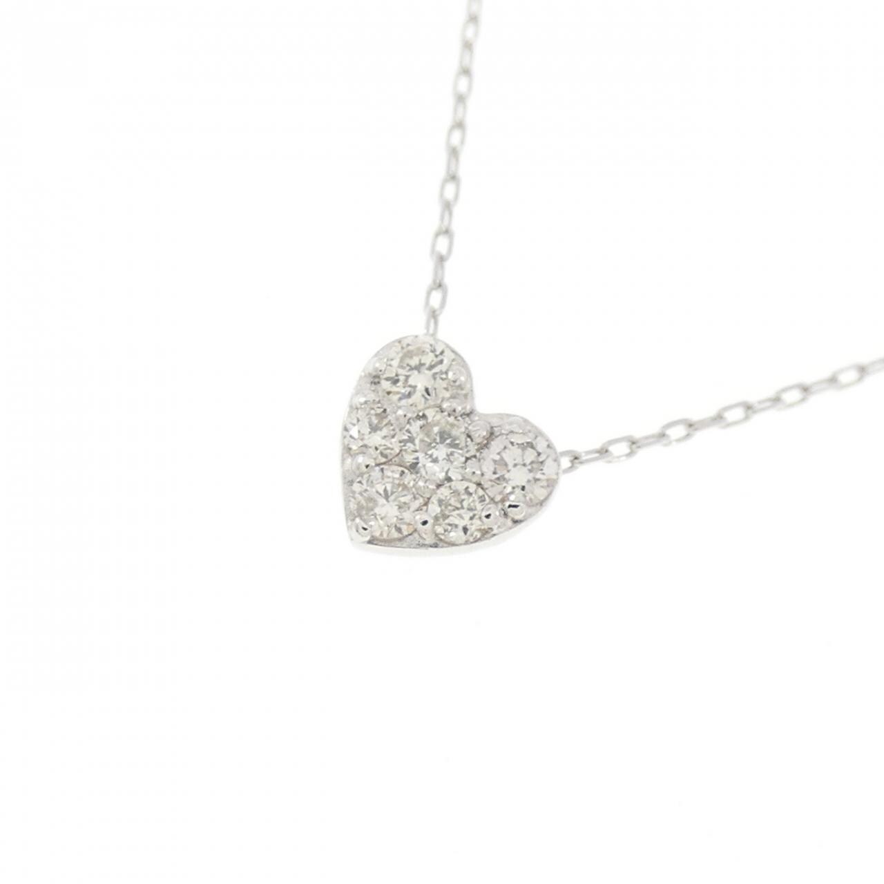 【新品】K10WG ハート ダイヤモンド ネックレス 0.10CT