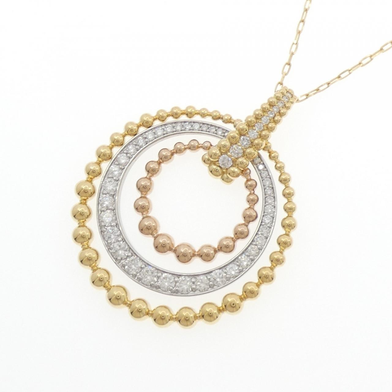K18YG/PT900/K18PG ダイヤモンド ネックレス 1.50CT