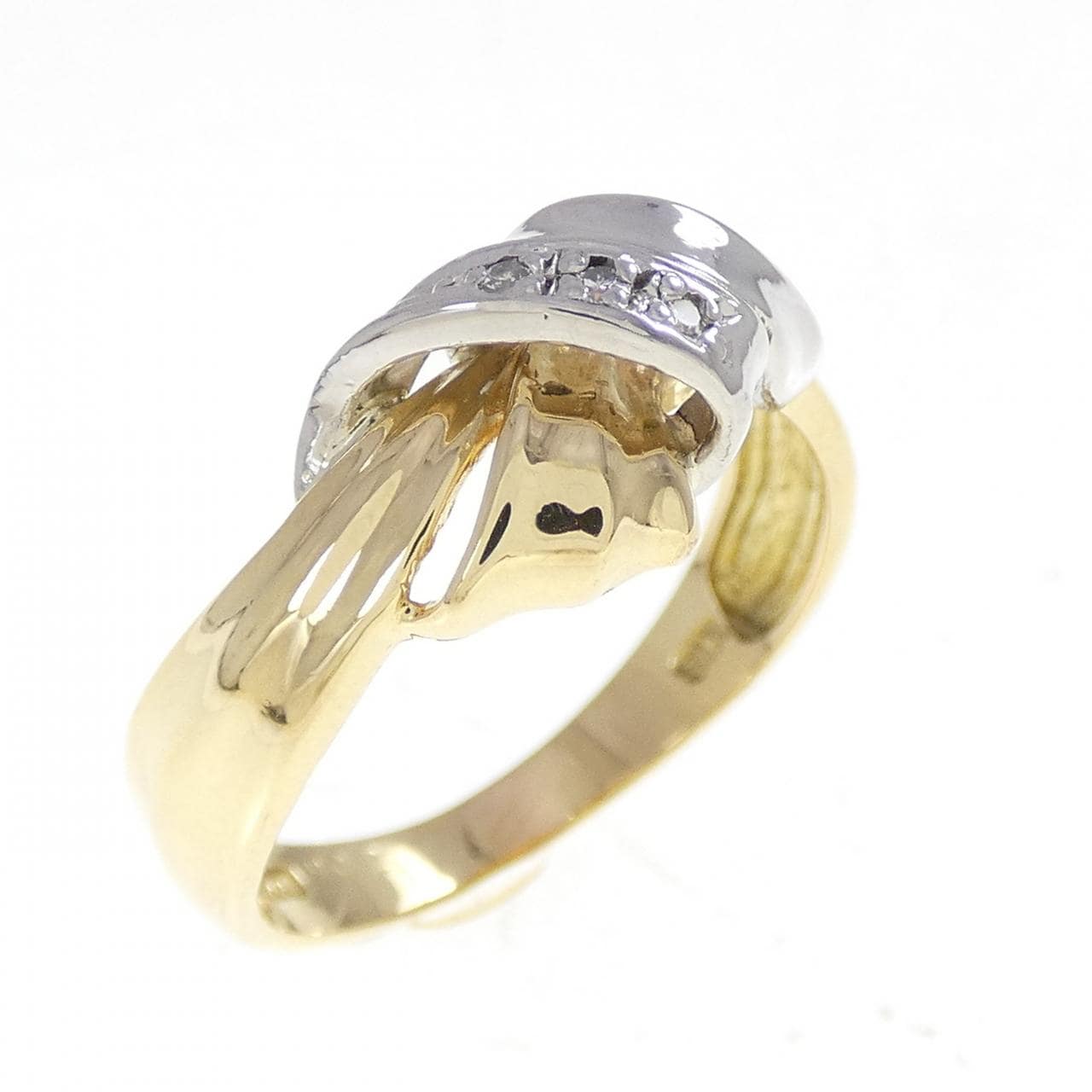 K18YG/PT900 ダイヤモンド リング 0.02CT