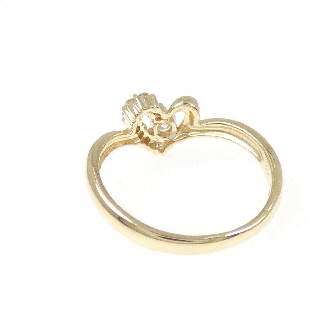 K14YG ハート ダイヤモンド リング 0.13CT