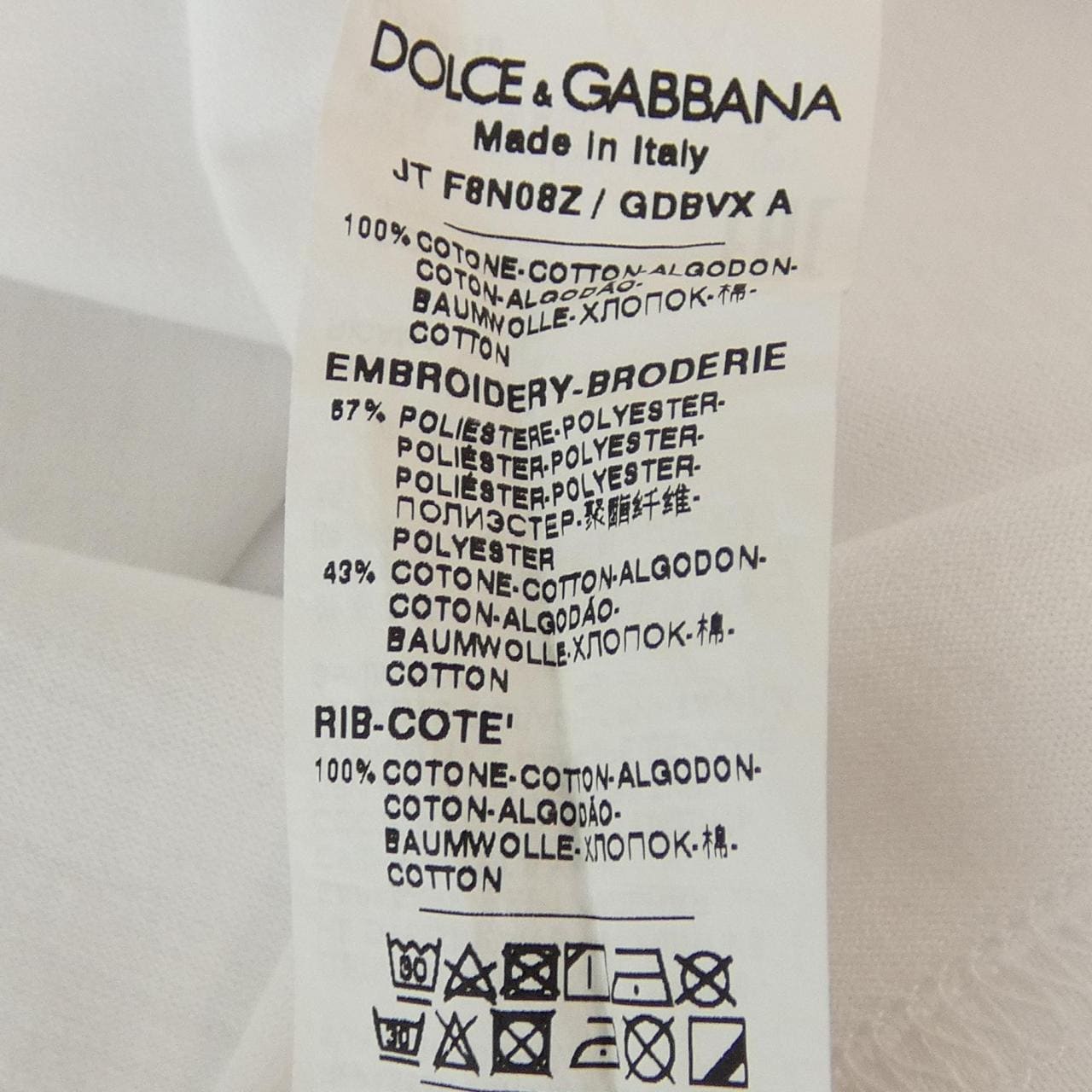 ドルチェアンドガッバーナ DOLCE&GABBANA F8N08Z/GDBVX Tシャツ