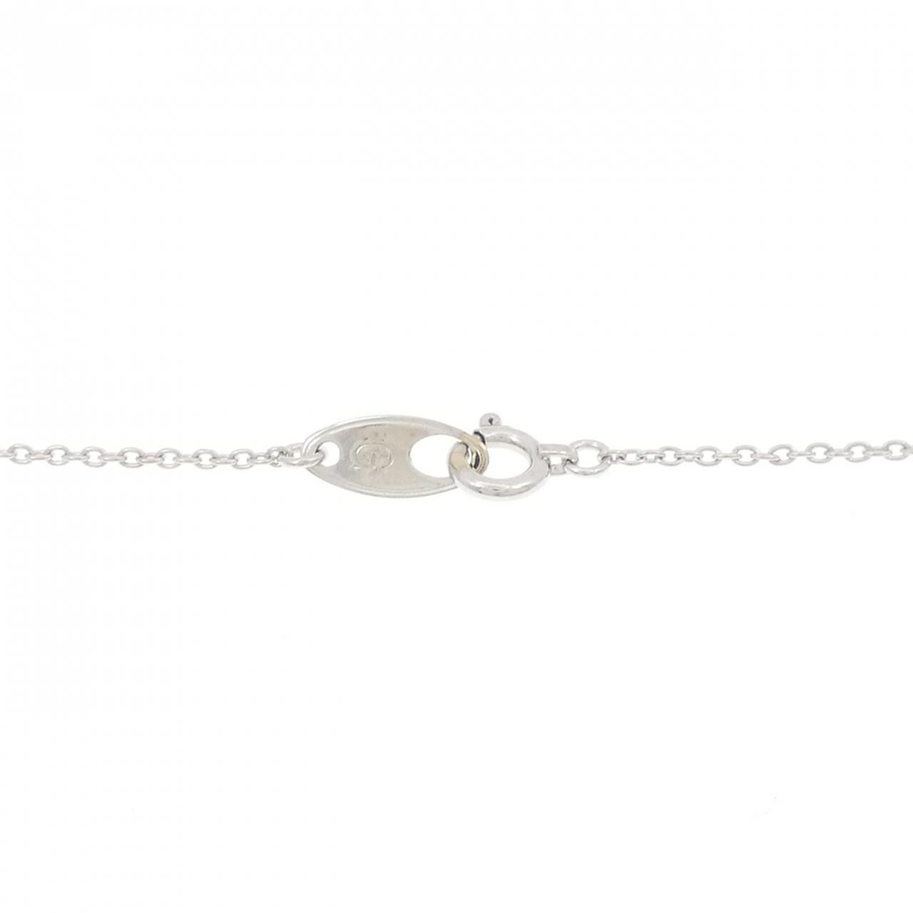 K18WG クローバー ダイヤモンド ネックレス 0.06CT
