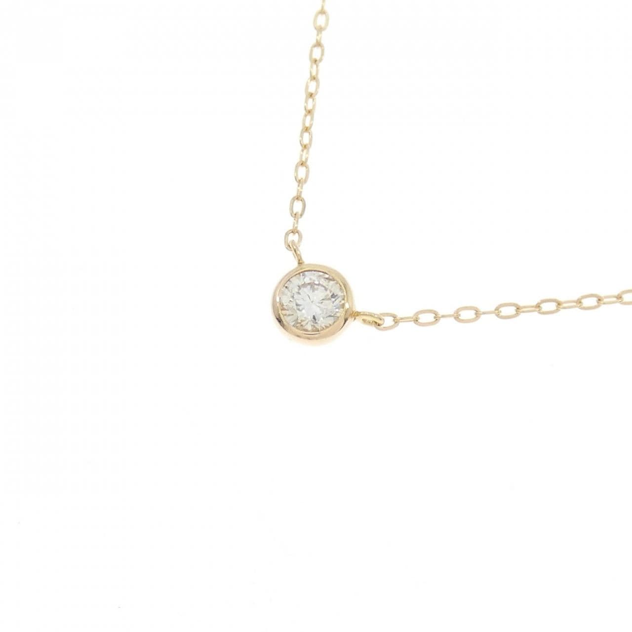 K18PG ソリティア ダイヤモンド ネックレス 0.11CT