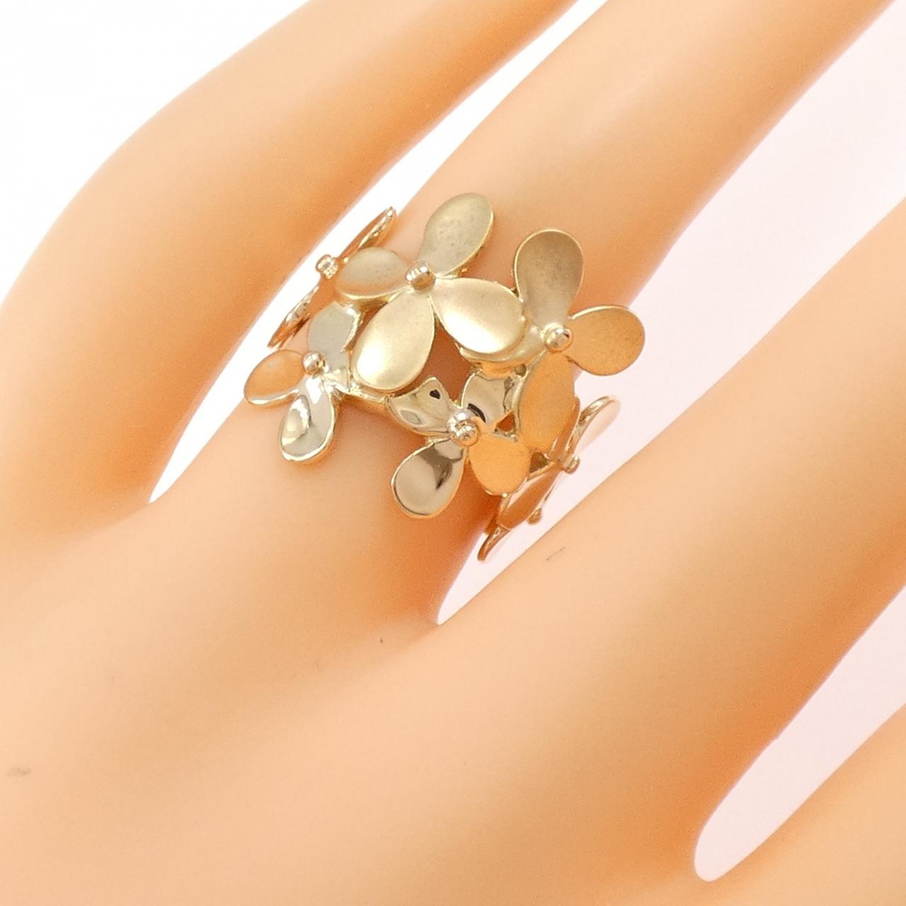 K18PG フラワー リング