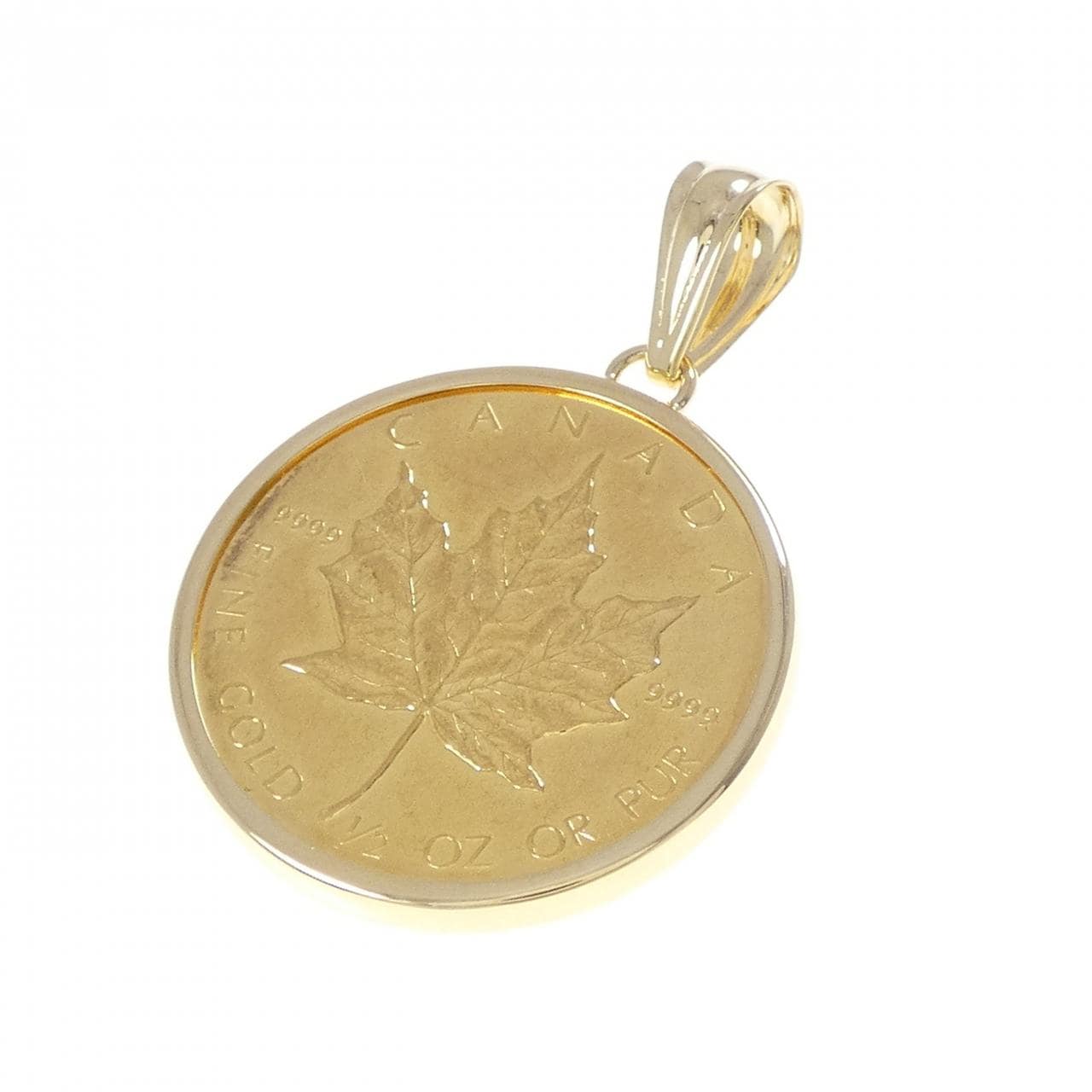 K18YG(枠) コイン ペンダント