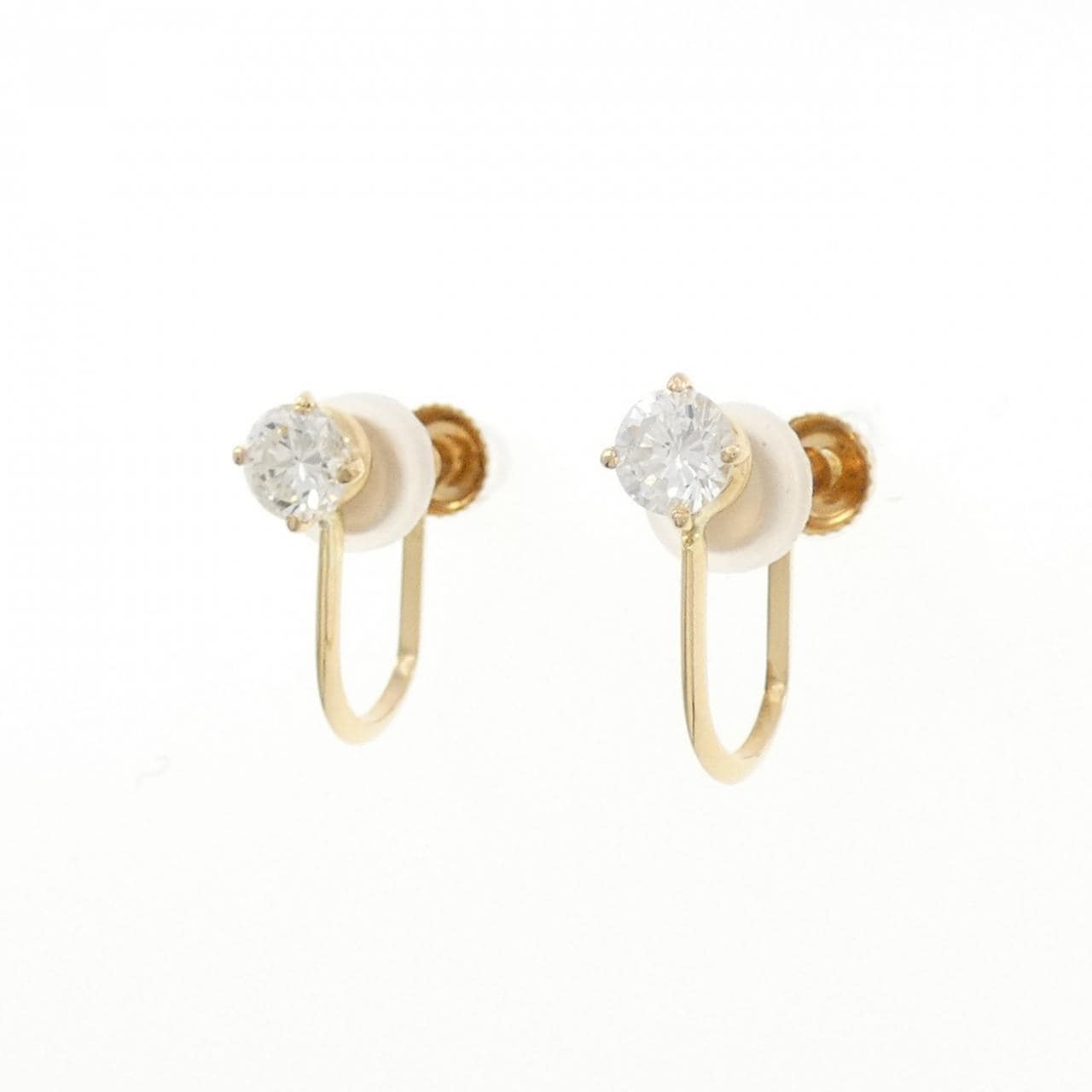 K18YG ソリティア ダイヤモンド イヤリング