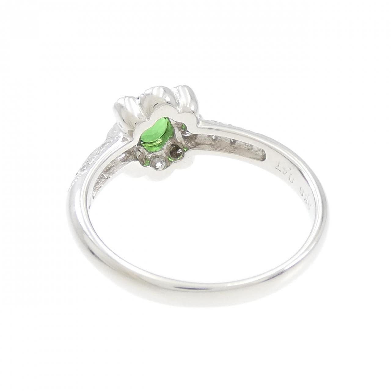 PT999 Green Garnet Ring 0.60CT