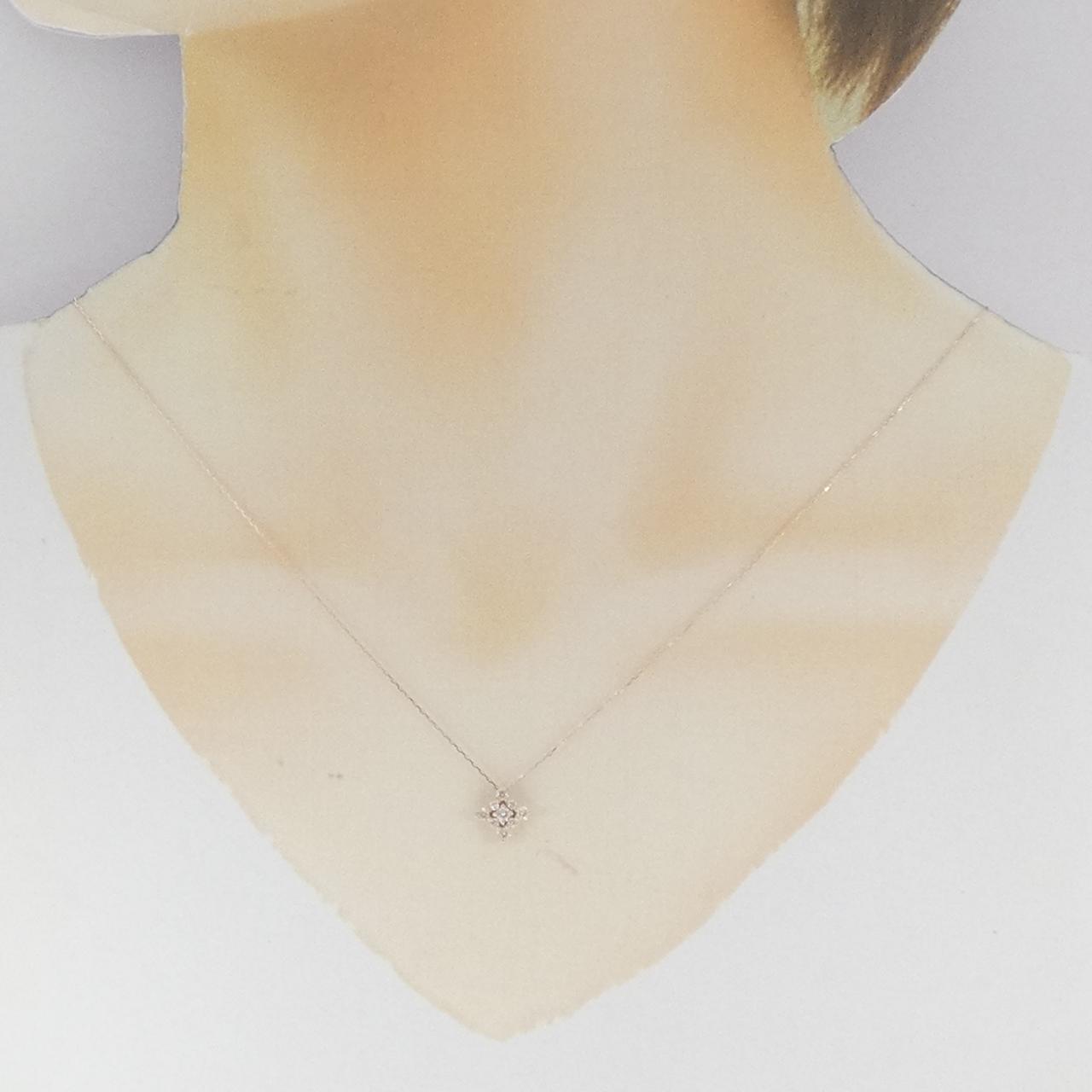 【新品】K10PG ダイヤモンド ネックレス 0.20CT