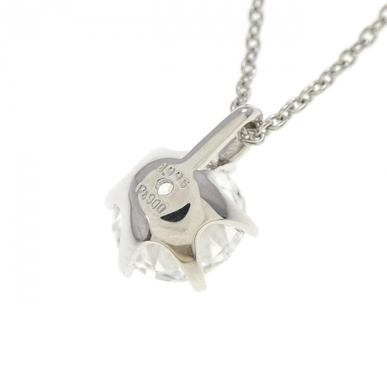 【再加工款】PT900/PT850单钻鑽石項鍊 1.005克拉 D色 SI1淨度 良好