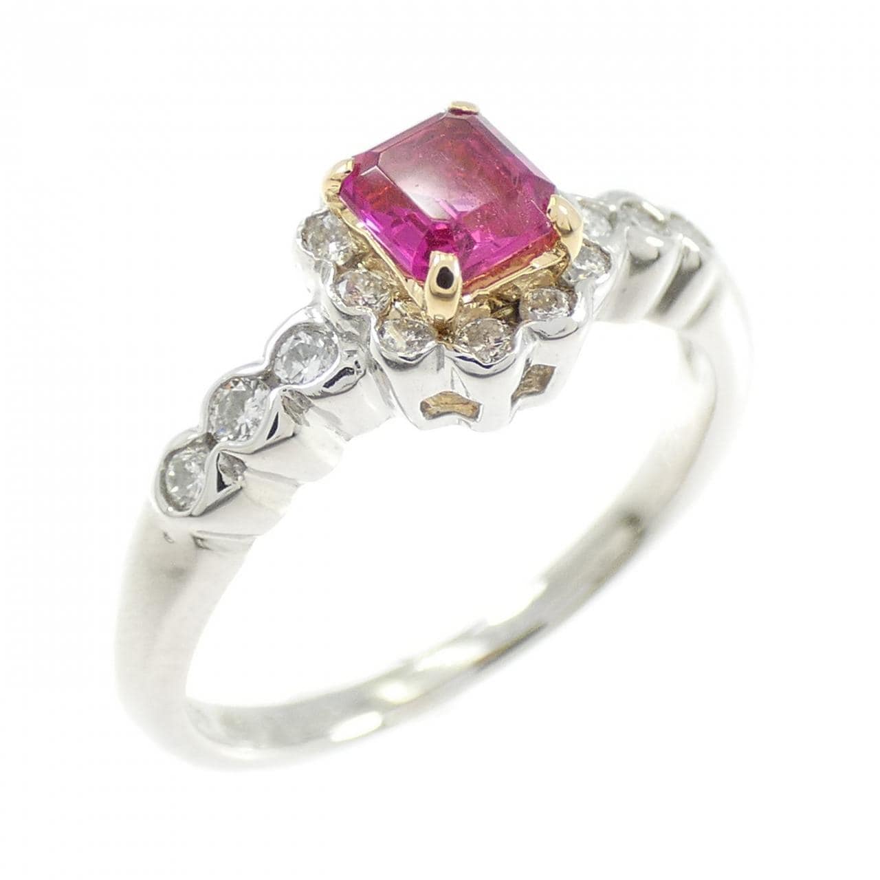 PT900/K18YG レッドベリル リング 0.28CT