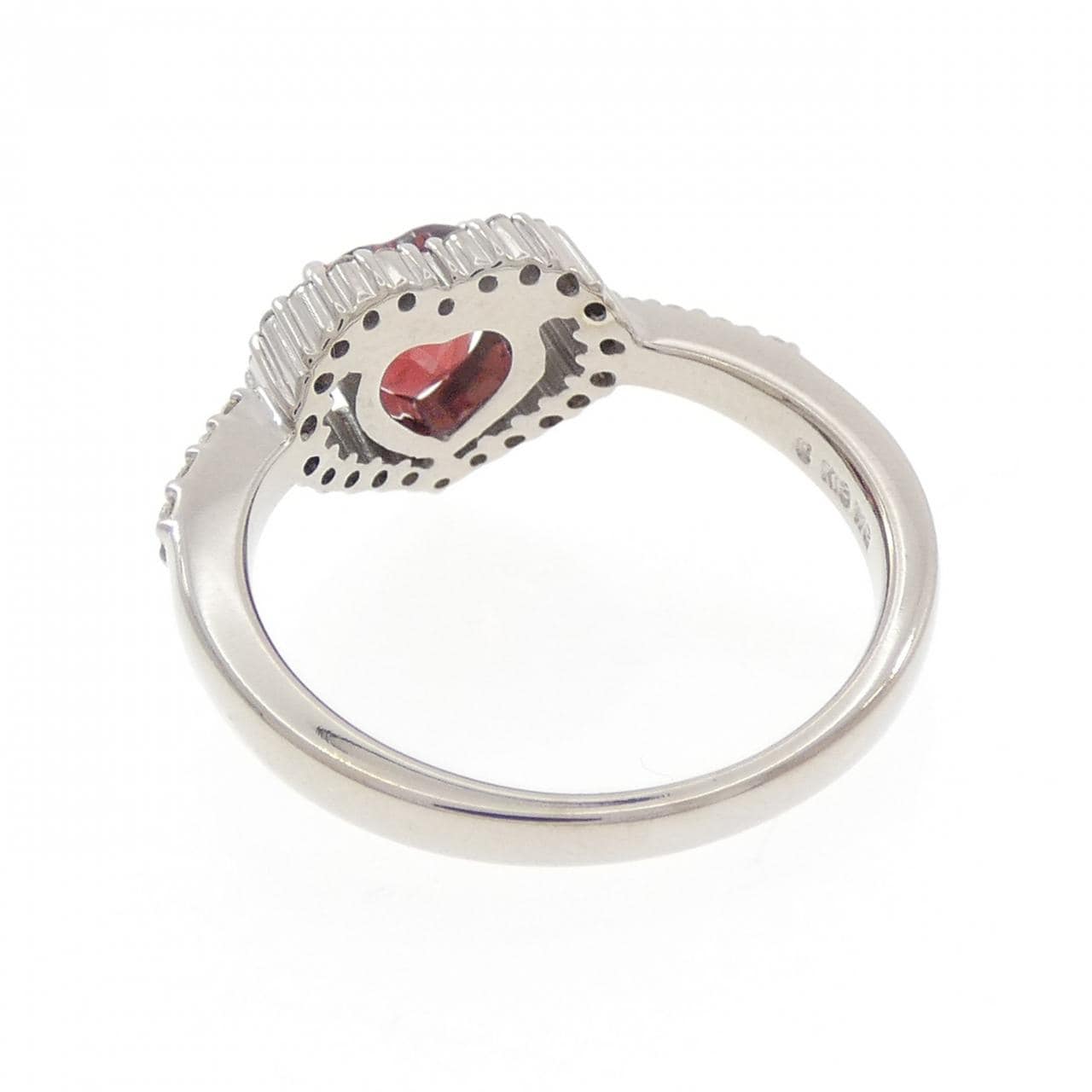 K18WG ハート ガーネット リング