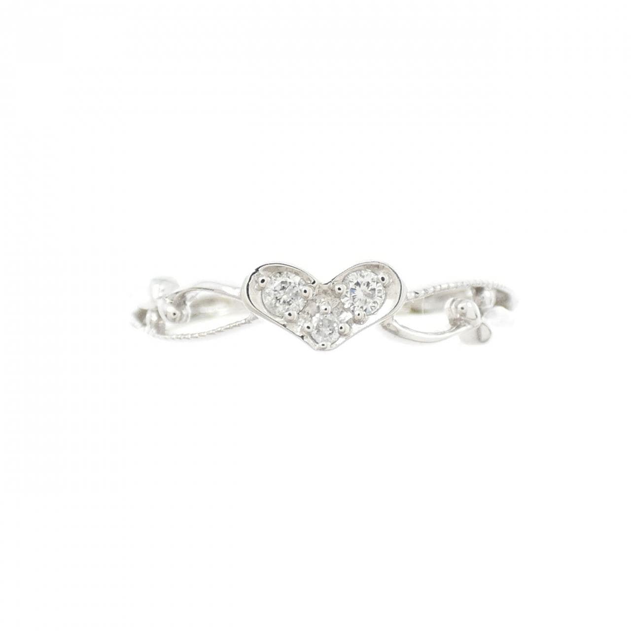 K10WG ハート ダイヤモンド リング