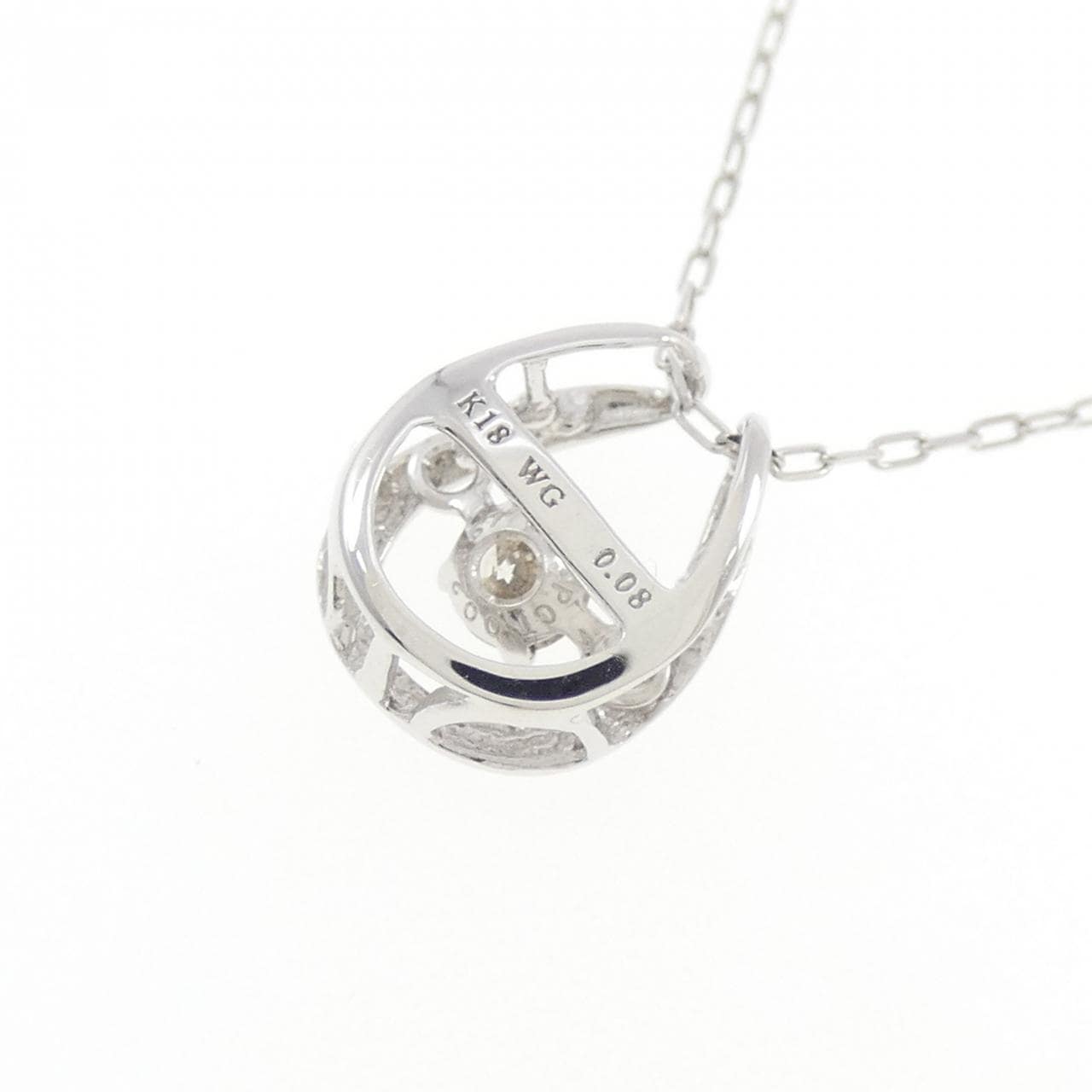K18WG ダイヤモンド ネックレス 0.08CT