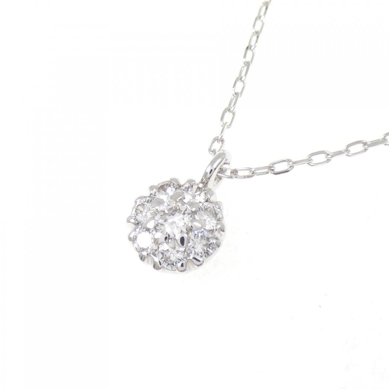 K18WG ダイヤモンド ネックレス 0.20CT