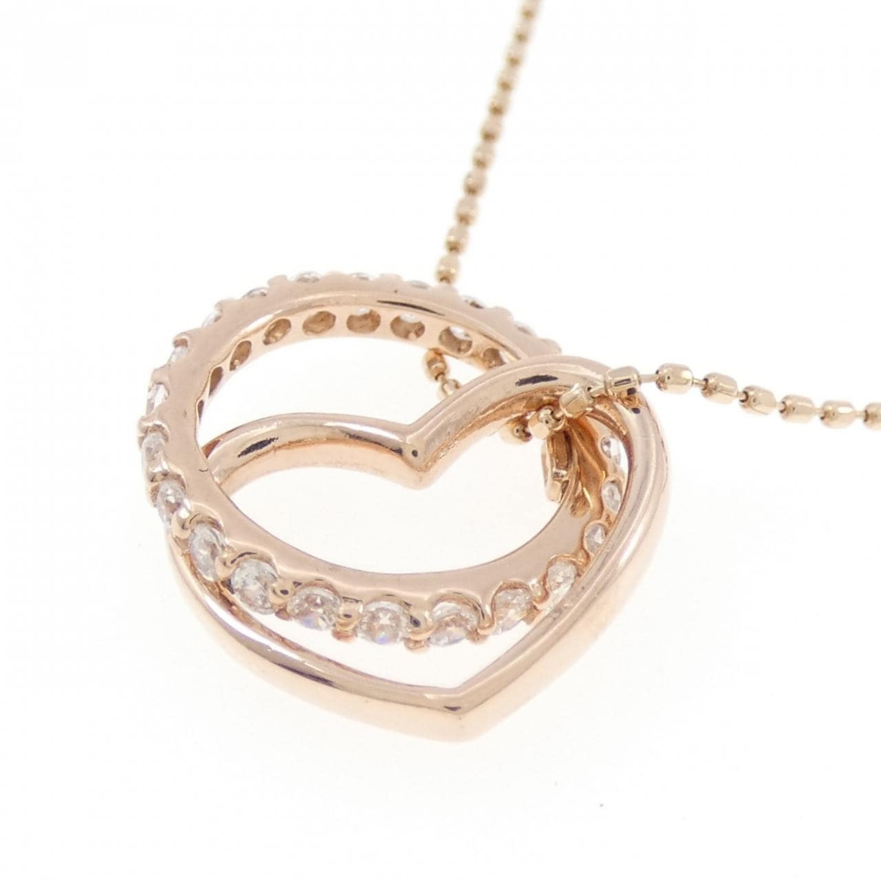 K10PG ハート キュービック ネックレス