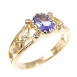 K18YG坦桑石石戒指