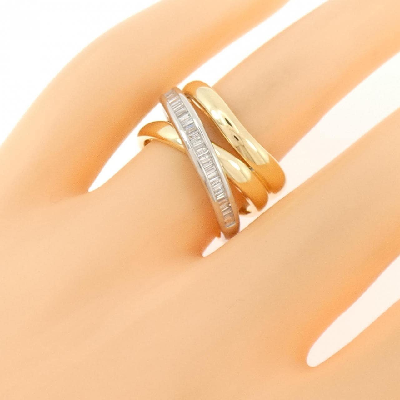 K18YG/PT900 ダイヤモンド リング 0.35CT