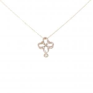 K10PG フラワー ダイヤモンド ネックレス 0.02CT
