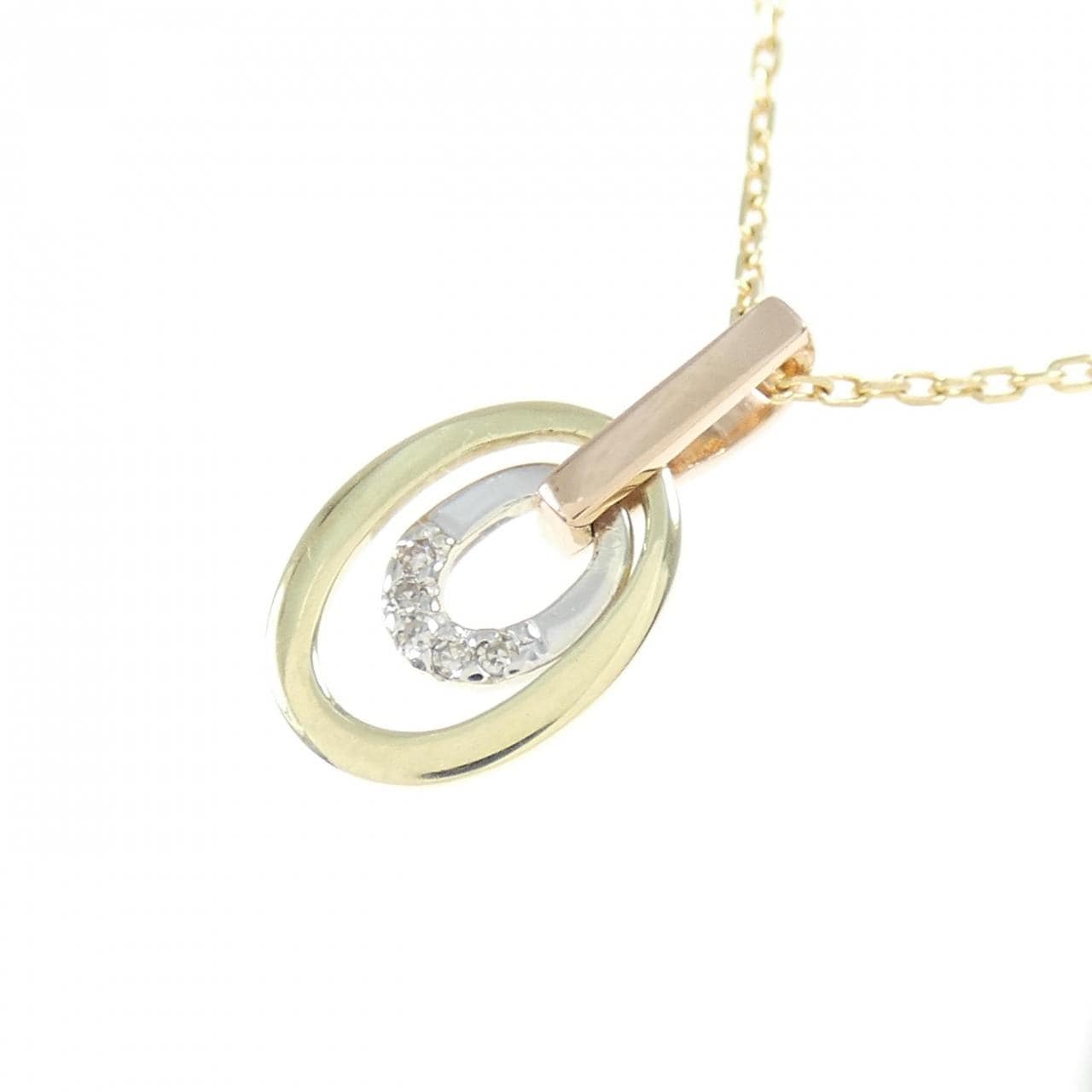 K10三色钻石项链0.015CT