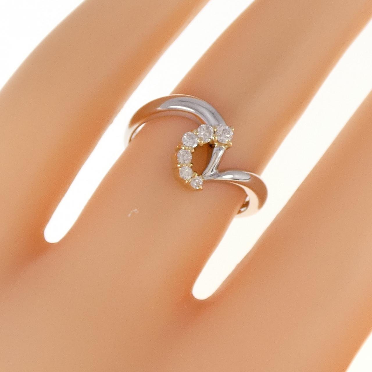 PT900/K18YG ダイヤモンド リング 0.13CT