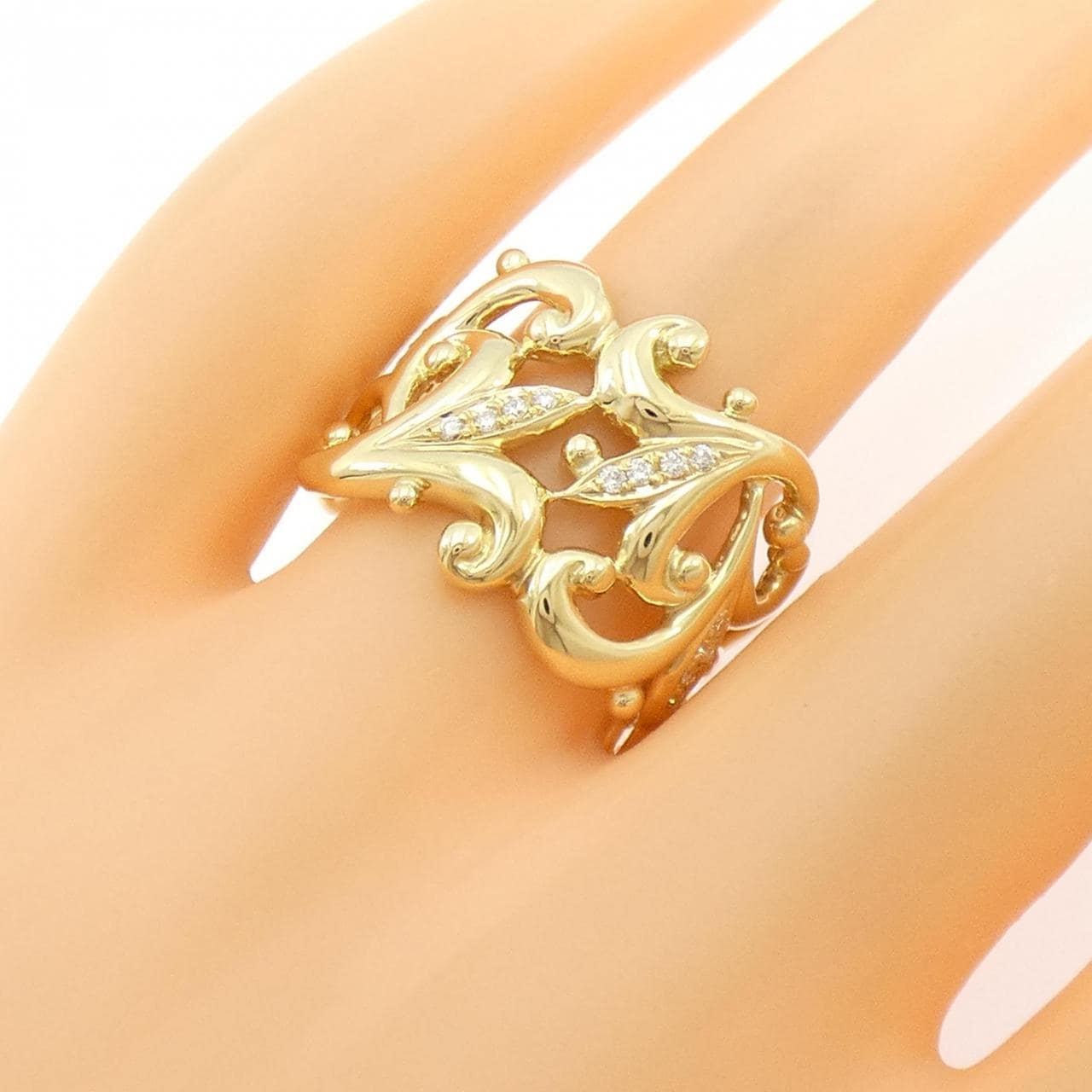 K18YG ダイヤモンド リング 0.12CT