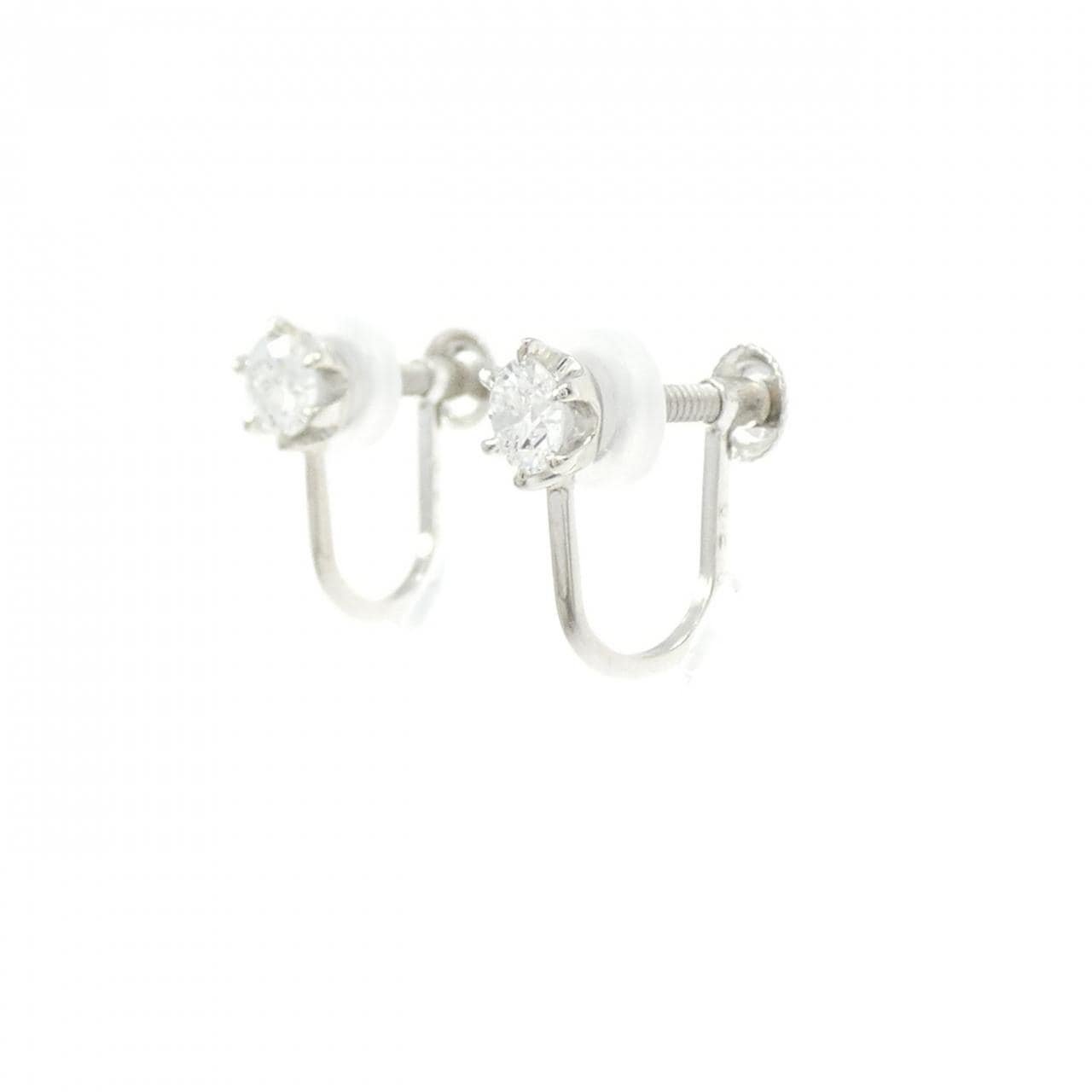 PT/PT900 ソリティア ダイヤモンド イヤリング 0.210CT 0.210CT F-G SI1-2 VG