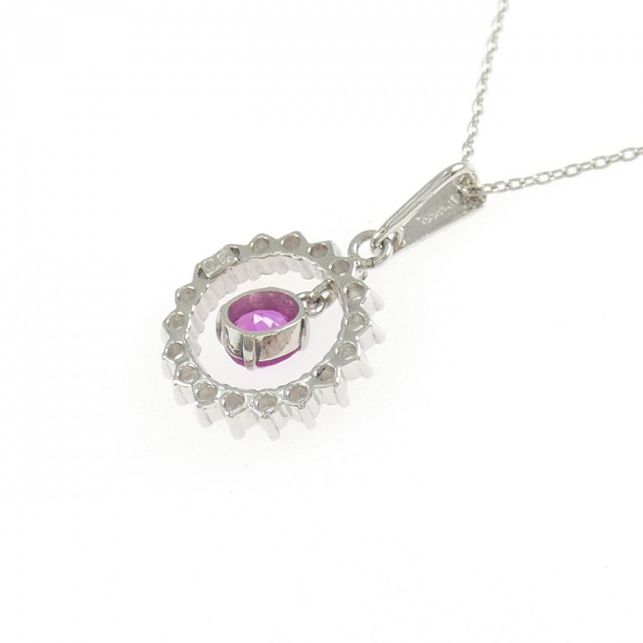 PT900/PT850 ルビー ネックレス 0.30CT