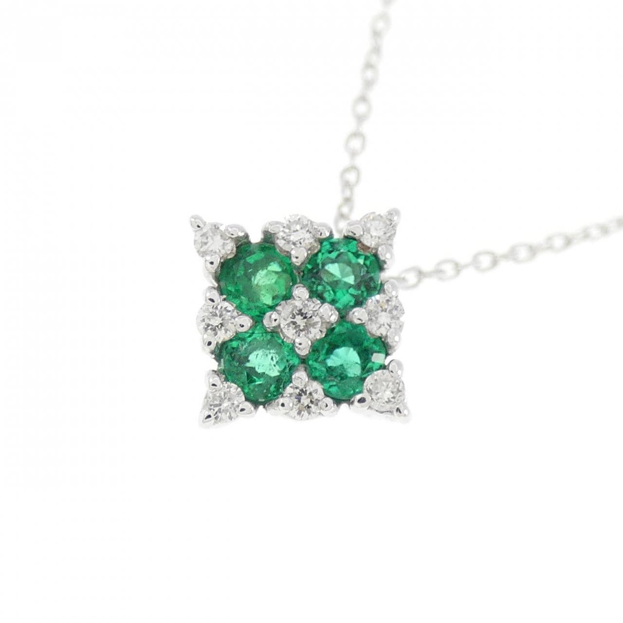 K18WG Emerald Necklace 0.25CT