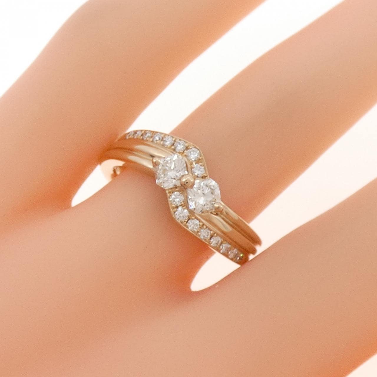 K18PG ダイヤモンド リング 0.41CT