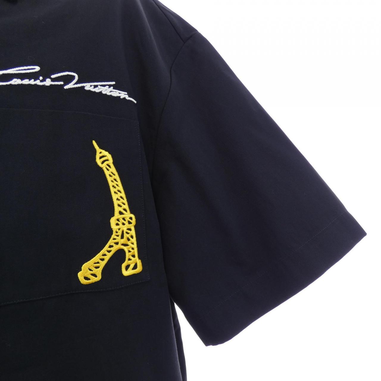 ルイヴィトン LOUIS VUITTON オープンカラーショートスリーブコットンシャツ HQS95WIKE S／Sシャツ