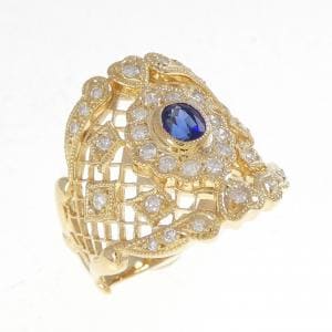 K18YG サファイヤ リング 0.45CT