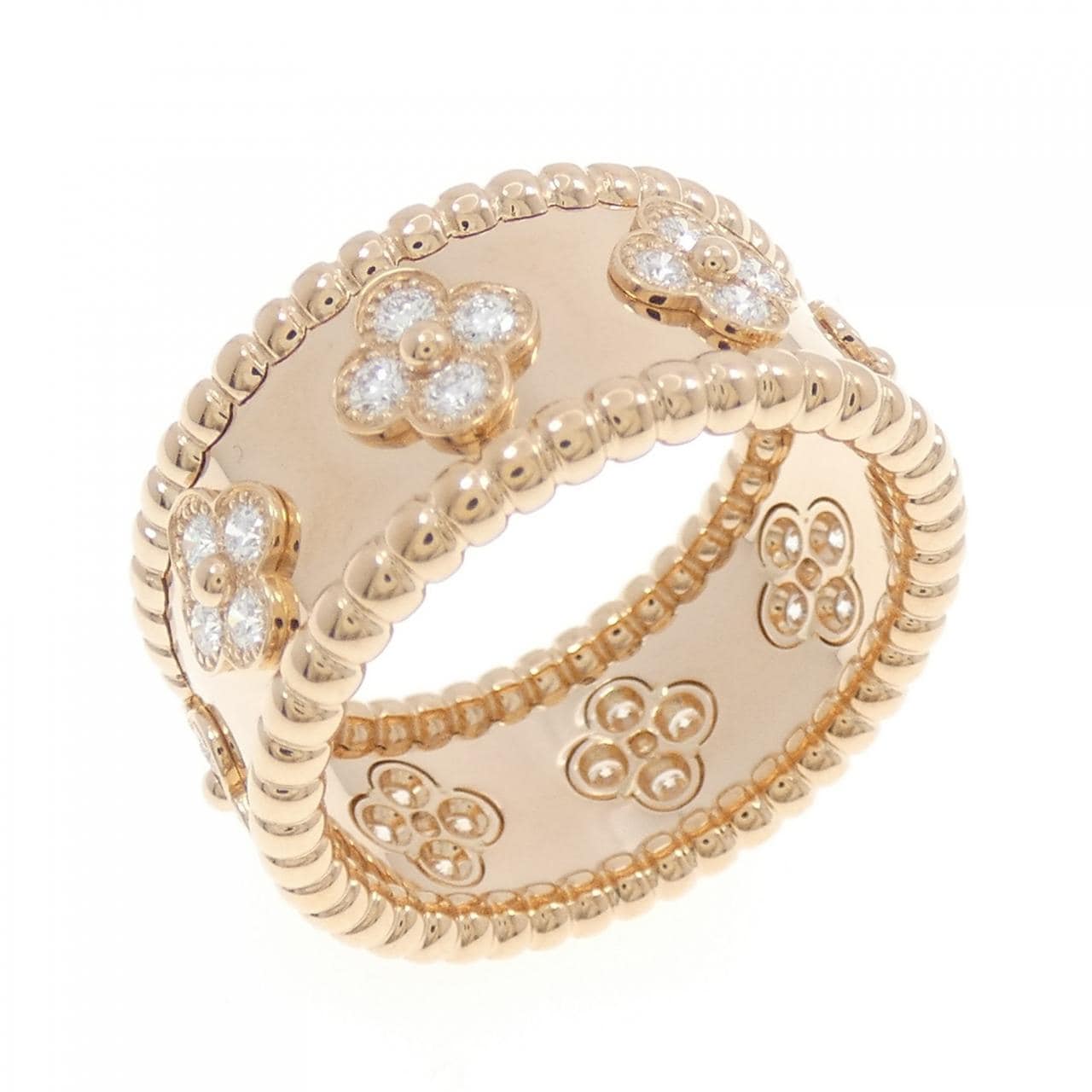 新品未使用✧Van Cleef & Arpels ペルレ　ミディアムリング 47 コメ兵｜ヴァンクリーフ&アーペル ペルレ クローバー ミディアム