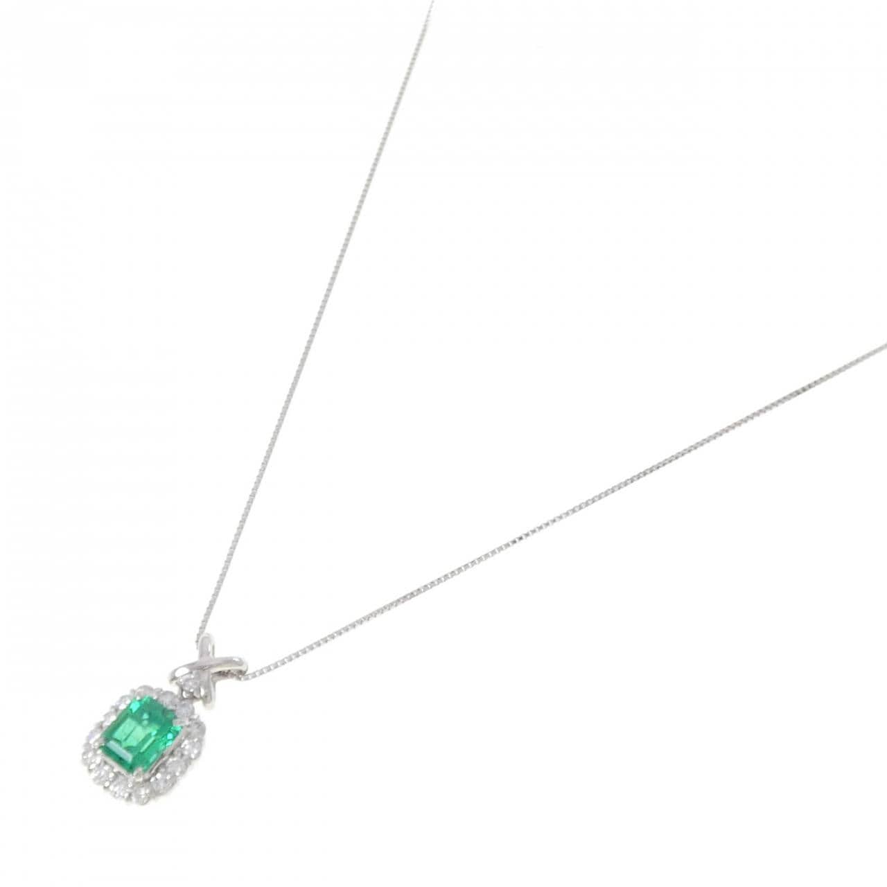 PT900/PT850 エメラルド ネックレス 1.37CT