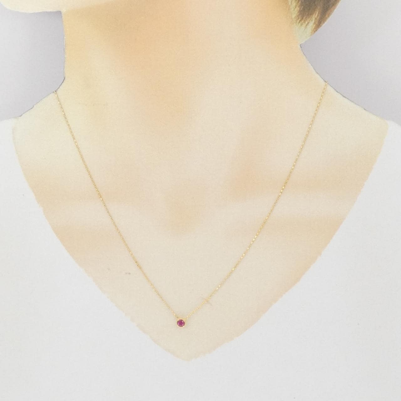 K18YG ルビー ネックレス