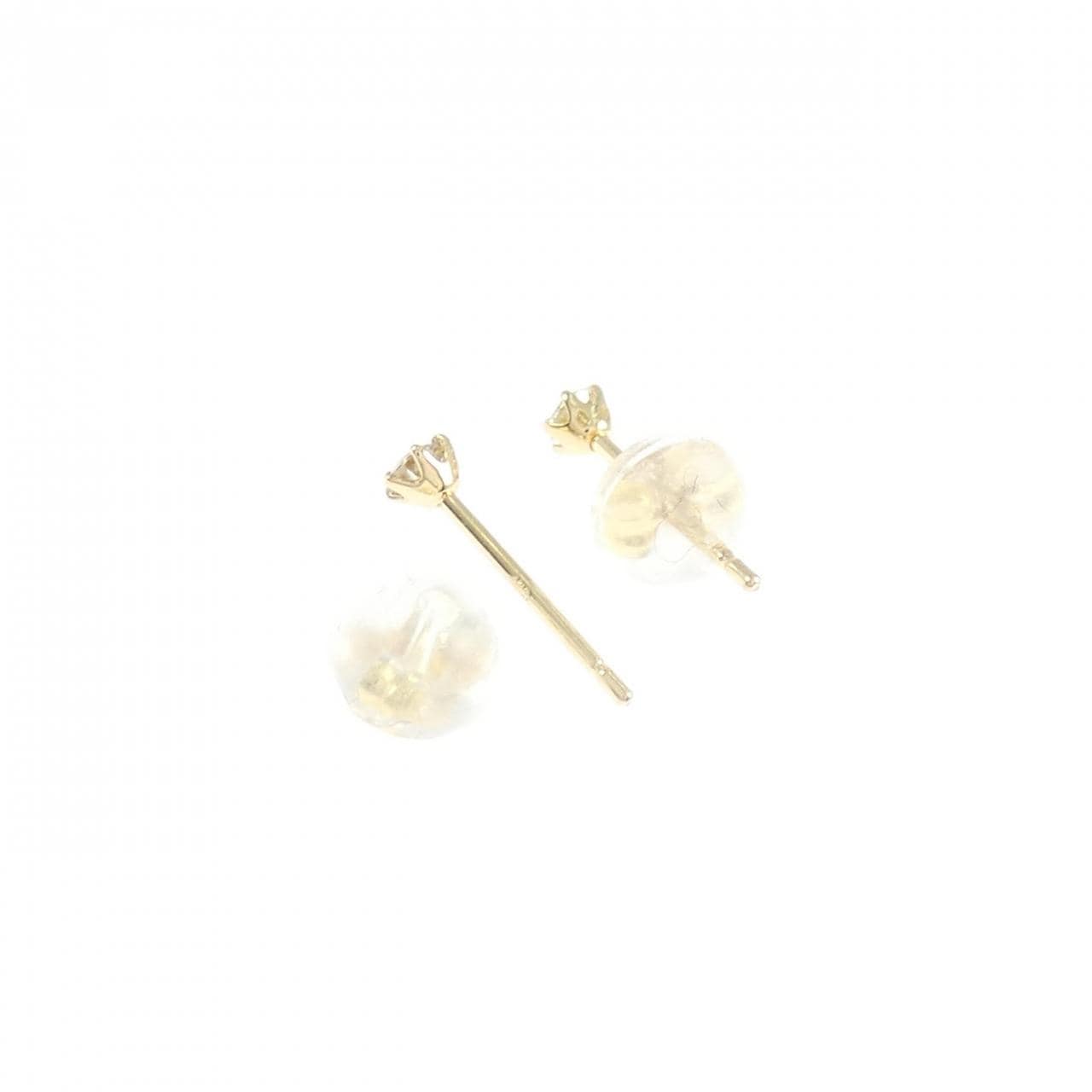 K18YG ソリティア ダイヤモンド ピアス 0.08CT