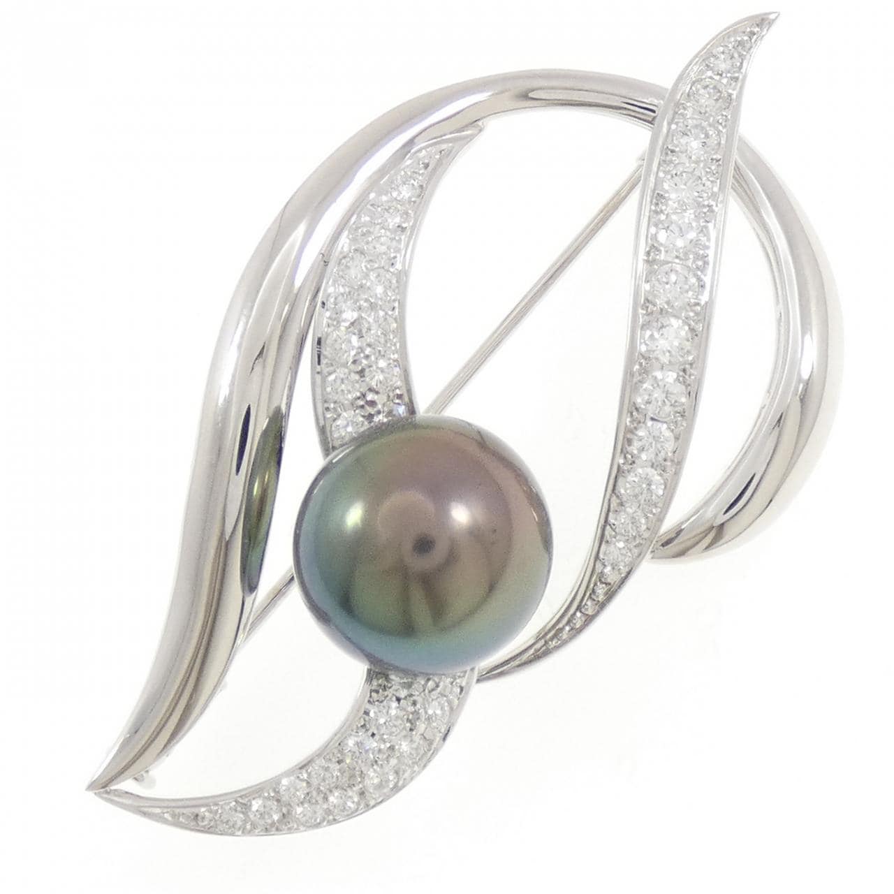 ミキモト 黒蝶パール ブローチ 12.2mm