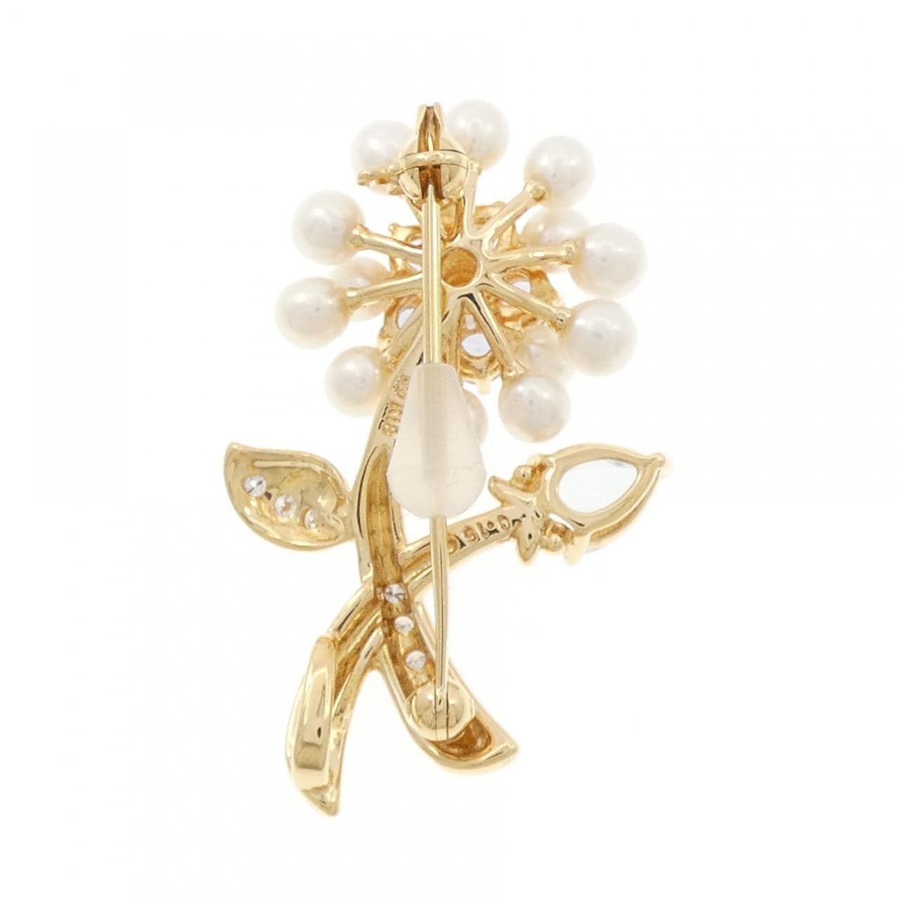 タサキ フラワー カラーストーン ブローチ