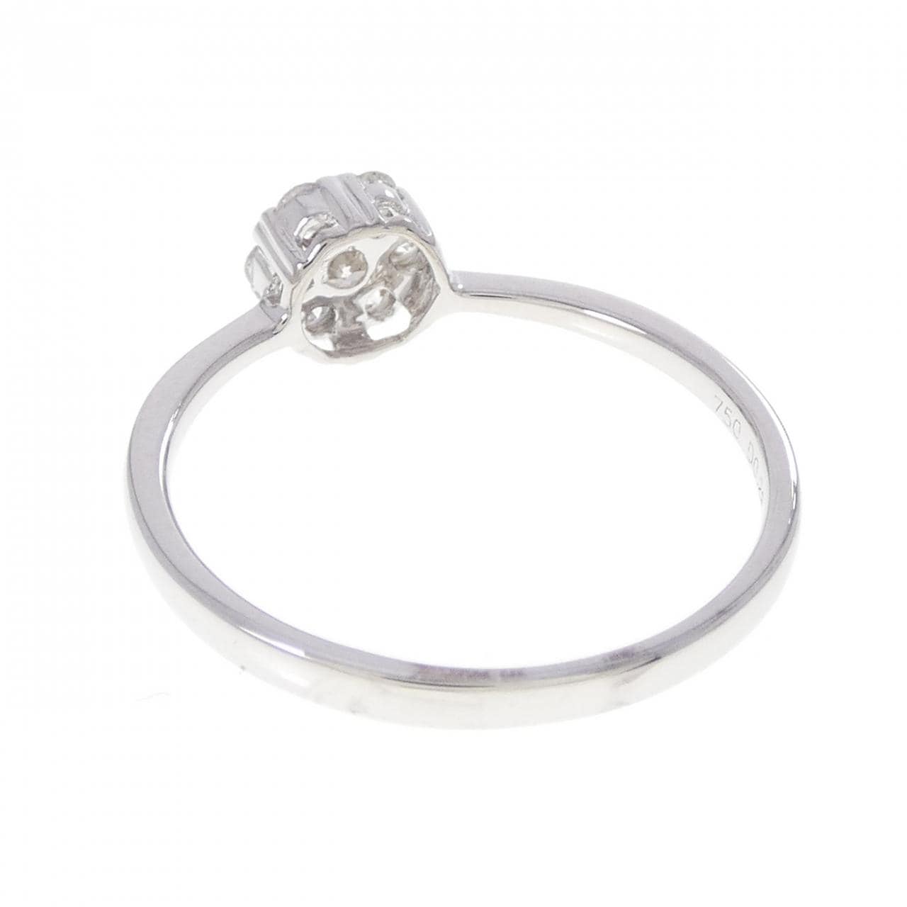 750WG フラワー ダイヤモンド リング 0.28CT