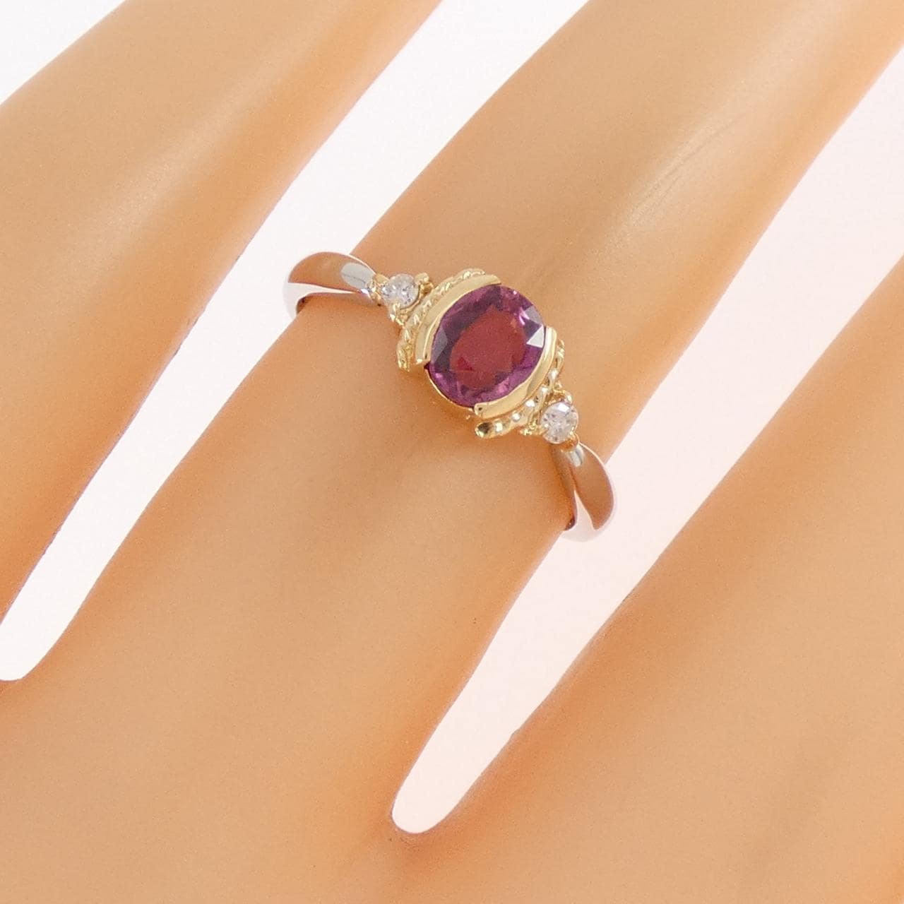 PT900/K18YG ルビー リング 0.35CT